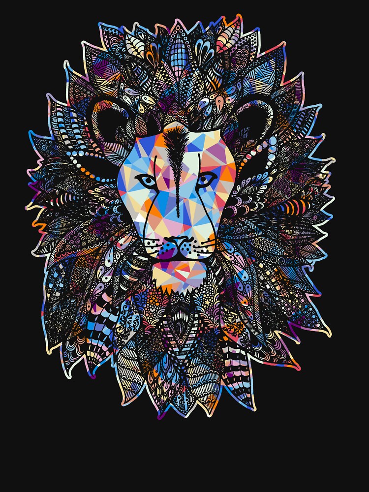 Cool And Awesome Lion Geometric by UnknownArtistt