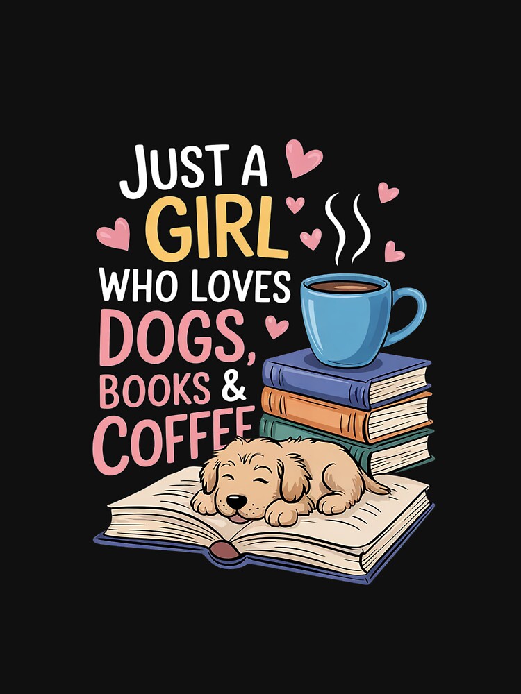Just A Girl Who Love Dogs Books And Coffee Bookworm by CombatTask
