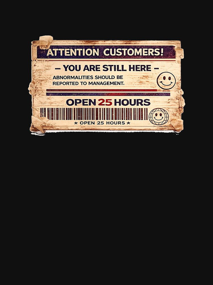 Attention Customers – You Are Still Here | Liminal Horror Sticker by Open25Hours