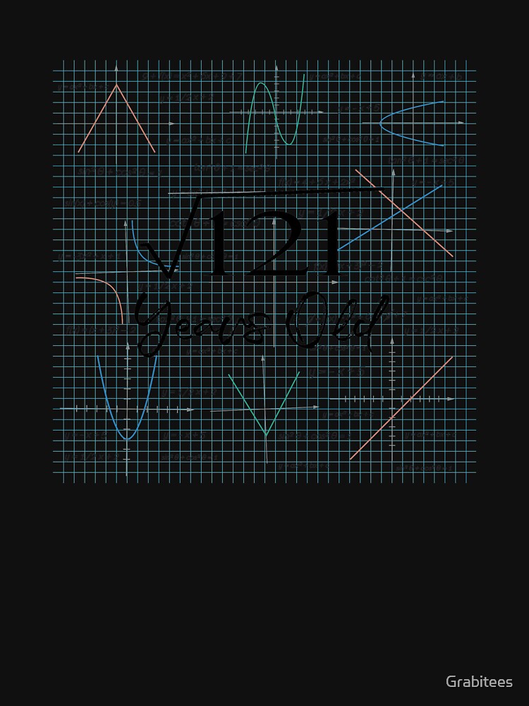 Square Root Of 121 - Funny 11th Birthday 11 Years Old Math print by Grabitees