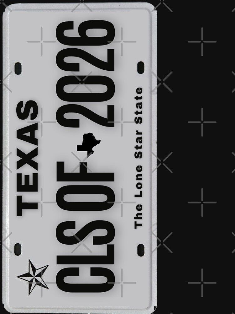 Texas Class of 2026 License Plate Style Sideways – Lone Star State Graduation Senior 2026 Texas Pride by GFamilyC