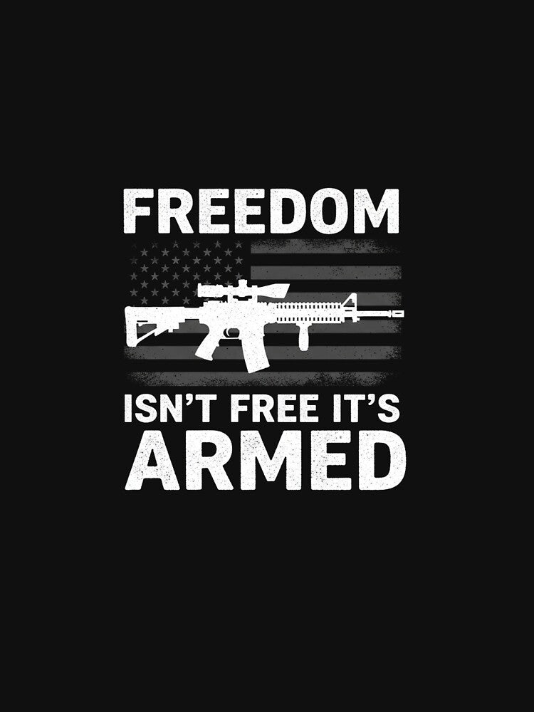 Armed Freedom Flag: Patriotic 2A Rifle Design by Merchifyme2000