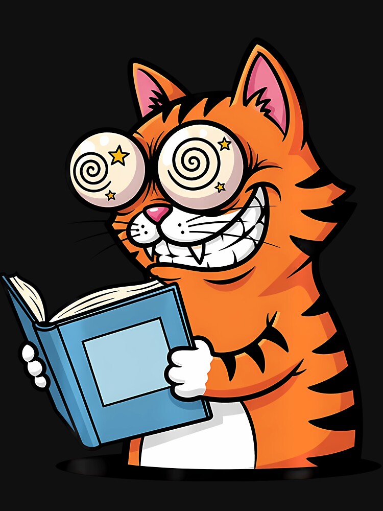 Cat Reading A Book Crazy Kitty Bookworm by ogxbxkmkvx25