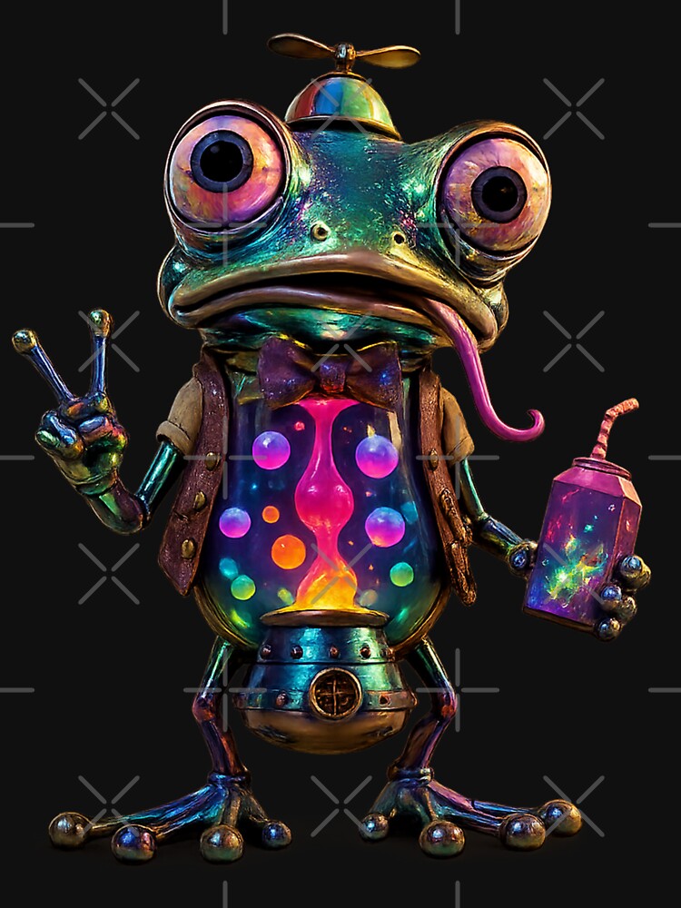 Chaos Juice Frog – Psychedelic Cyberpunk Frog by Kevin Shearer