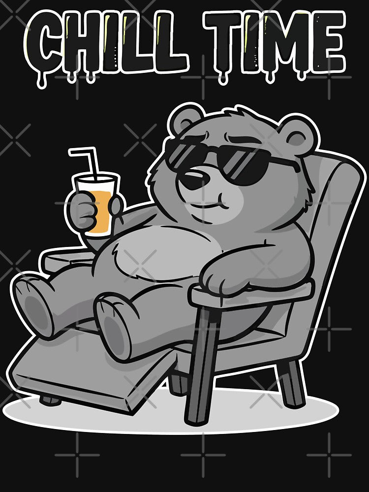 Chill Time Bear Sunglasses Relaxing Cartoon by Taridesign