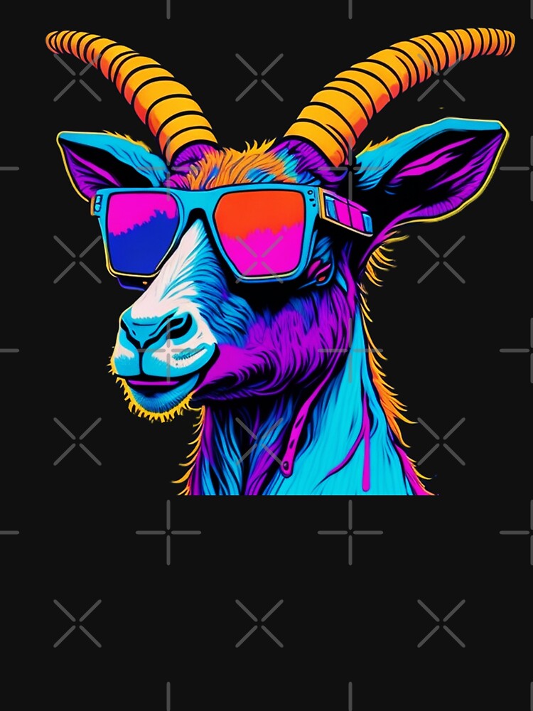 Colorful Abstract Goat by Meliafroggy