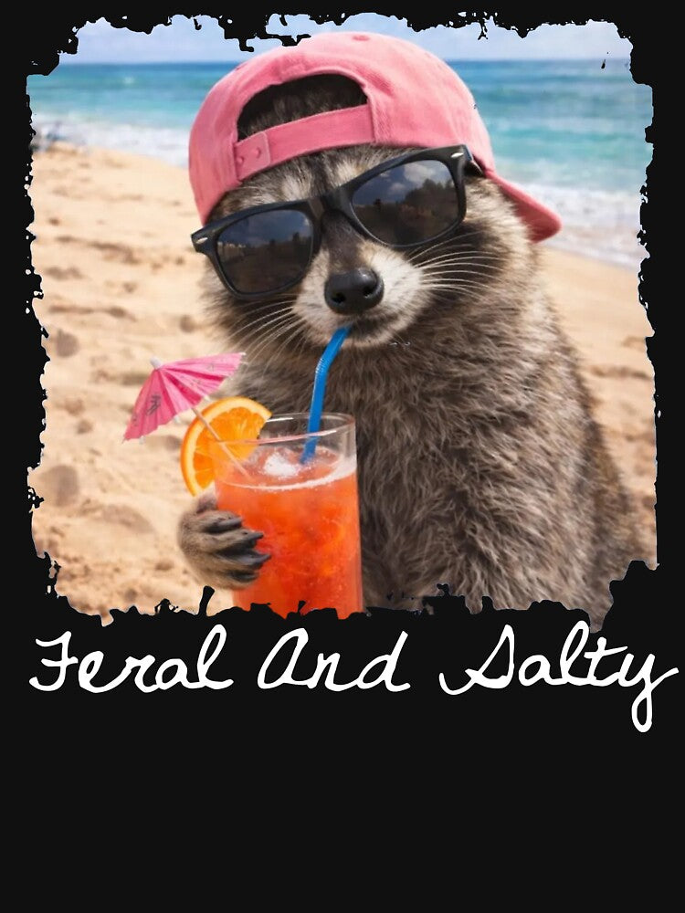 Feral And Salty Raccoon Beach Summer Vacation by Noctivyra