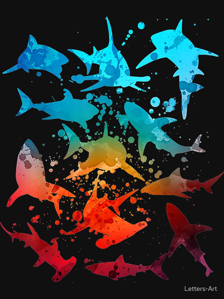 Hummer Shark, blue Shark, Whale Shark, White Shark by Letters-Art