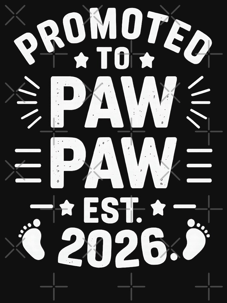 Promoted To Paw Paw Est 2026 Grandparents Baby Announcement by BakeryDozen