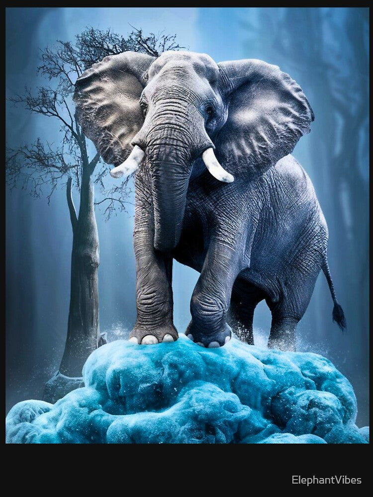 Elephant Portrait. snow scene by ElephantVibes