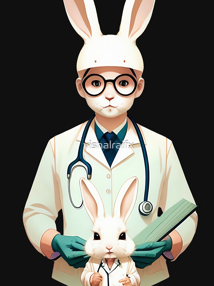 Cute baby doctor rabbit illustration 16 by vishalraifx