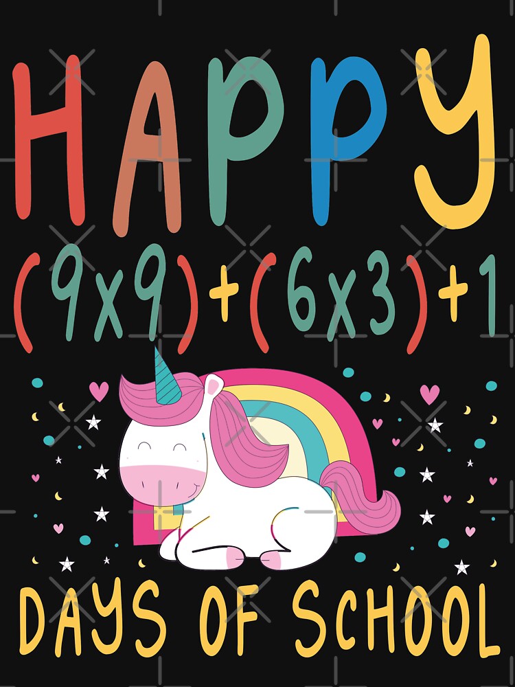 Happy 100 Days Of School Math Formula  / 100th Day of Virual School / 100 Days of School  / Virtual Learning / Cute Gift for Boys and Girls / Cute unicorn / Virual Teacher by Chamssou