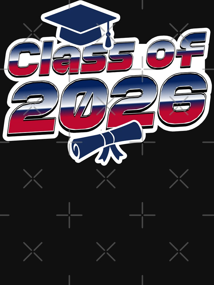 Class of 2026 – Graduation Cap & Diploma Design in Red, White & Blue by GFamilyC