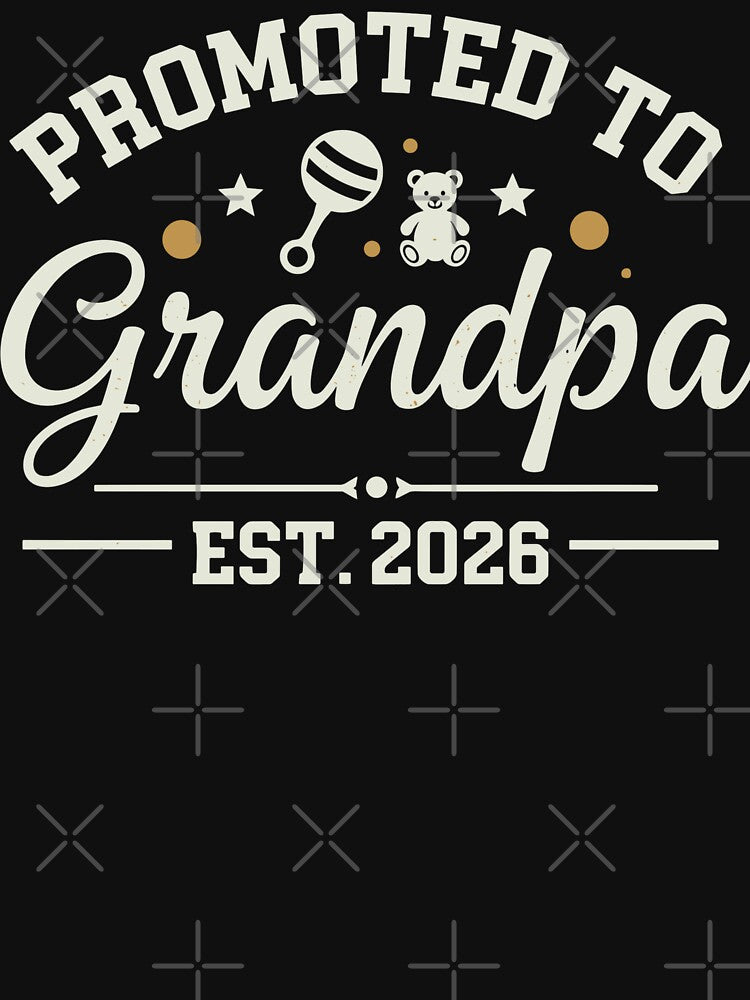 Promoted to Grandpa Est 2026 Vintage Style New Grandparent by Evaevonechi