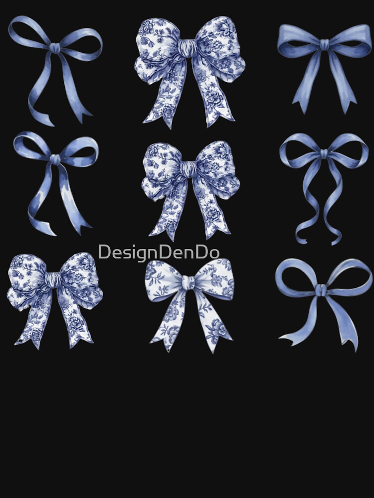 Toile De Jouy Coquette Bow, Blue Ribbon, Girl Aesthetic, Feminine Floral Bow, Blue Toile Bow by DesignDenDo ⭐⭐⭐⭐⭐