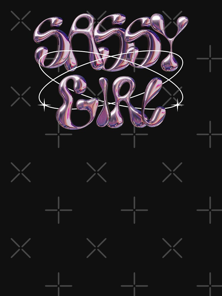 Sassy Girl Y2K Metallic Purple Typography by Dhenin Studio