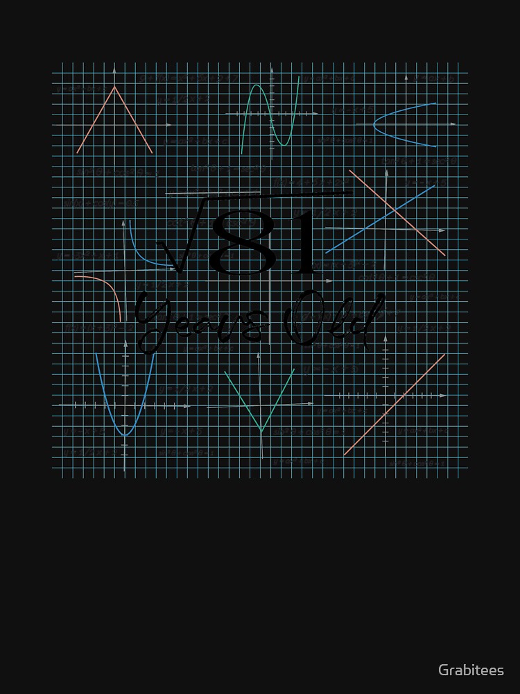 Square Root Of 81 - Funny 9th Birthday 9 Years Old Math design by Grabitees