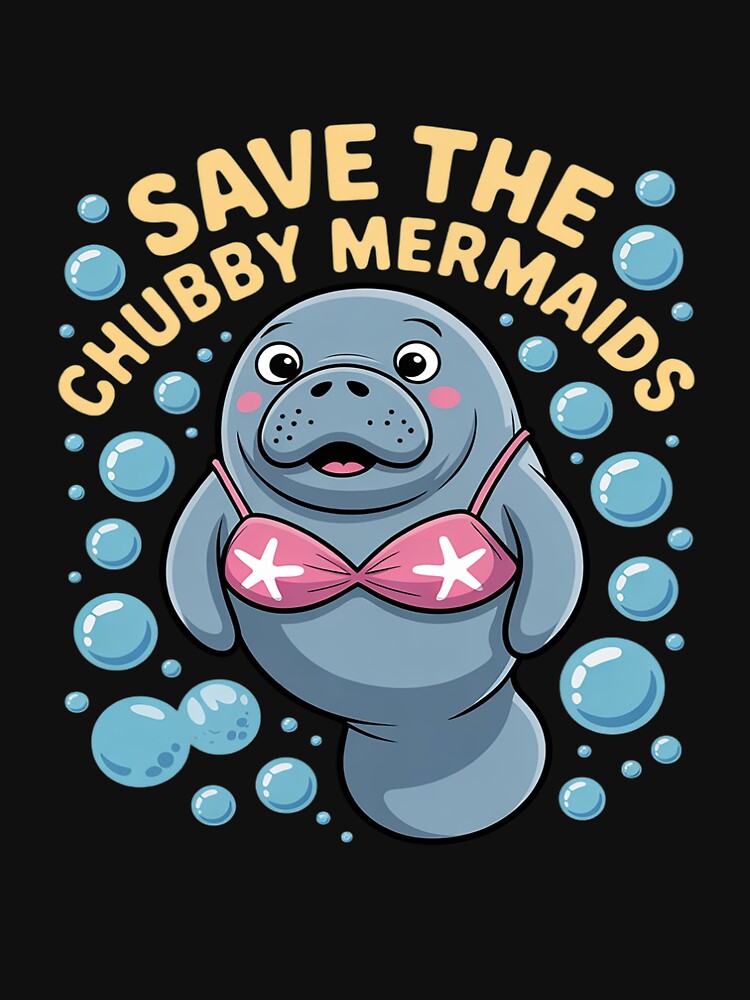 Save The Chubby Manatee Mermaids Ocean Conservation by ProudForFunny