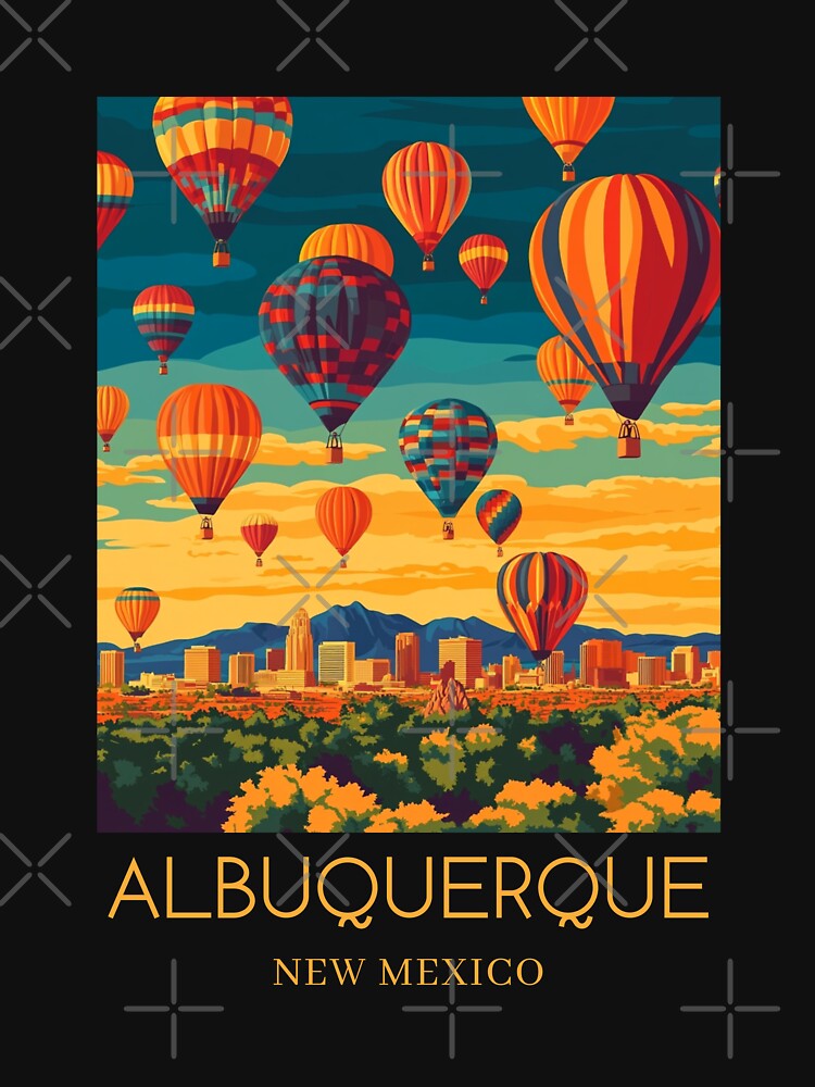 A Pop Art Travel Print of Albuquerque - New Mexico by StudioRedKoala