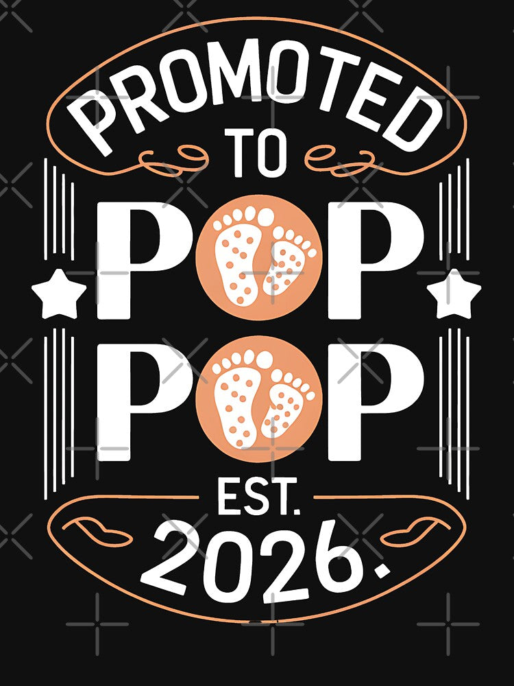 Promoted to Pop Pop Est. 2026 Grandparents Baby Announcement by BakeryDozen