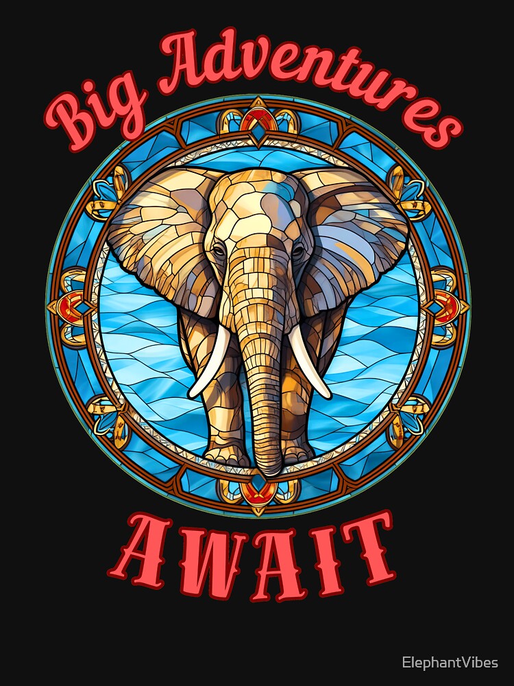 Big Adventures Await. colorful elephant by ElephantVibes