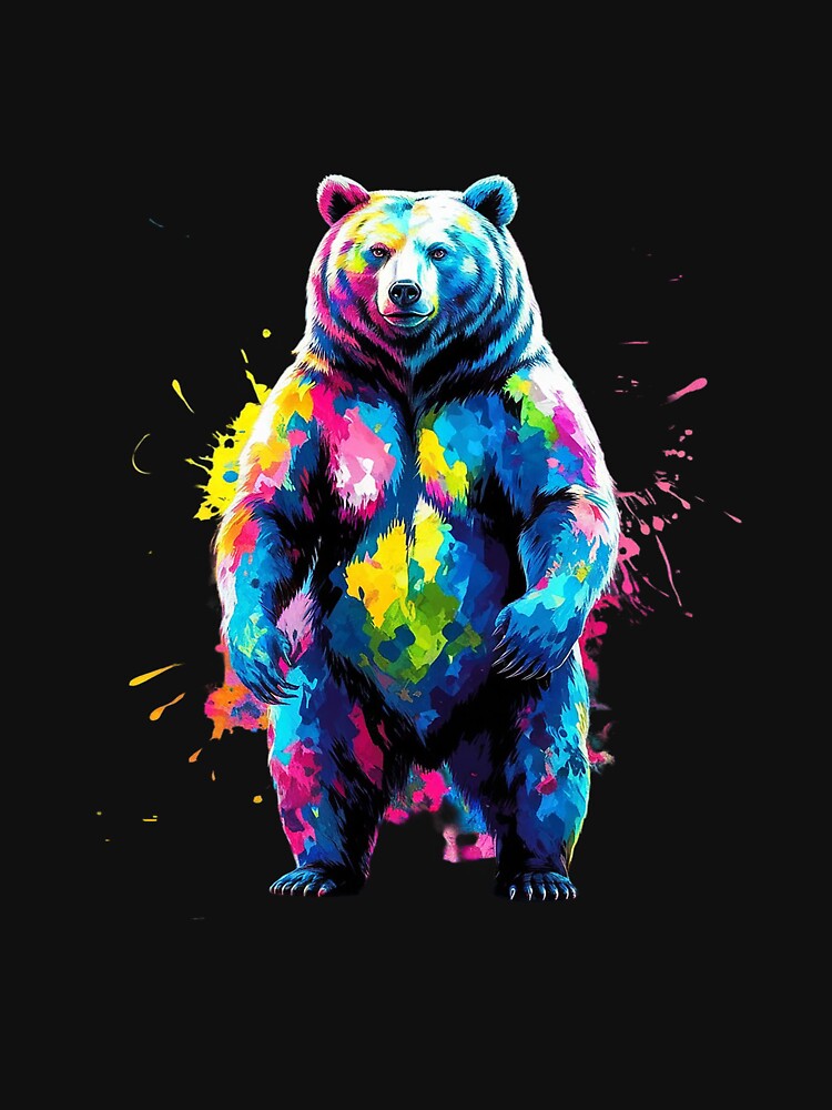 Bear Men's Women's Colourful Watercolour Bear by MarkLeedsArt