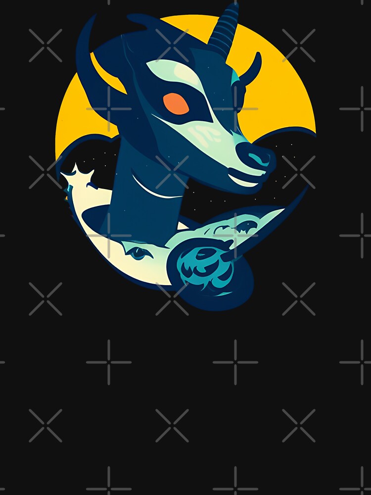 Moon Goat Abstract Sticker Design by Litheon