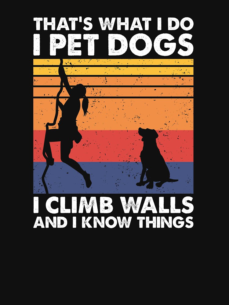 Pet Dogs Climb Walls Bouldering Climbing Woman by TheReallyNiceStuff