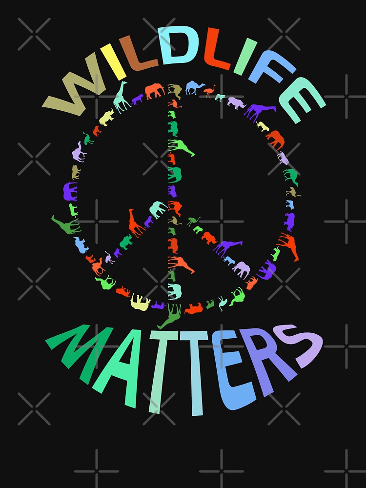 Colorful wildlife matters design of a peace sign with wildlife animals. Protect the wildlife! by NobelFashion