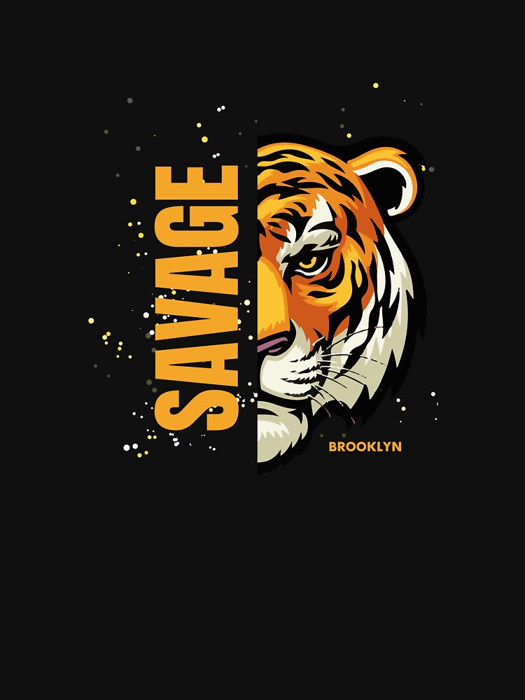 Savage Tiger Face Brooklyn Streetwear Wild Animal Graphic Design by Electromartprint