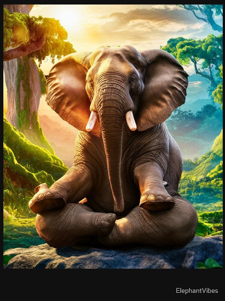 Elephant Portrait. meditation in forest by ElephantVibes