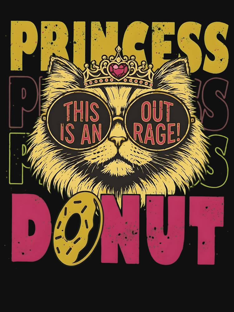 Sassy Princess Cat Outrage - Funny Vintage Kitten with Sunglasses and Donut by haitrieuic96
