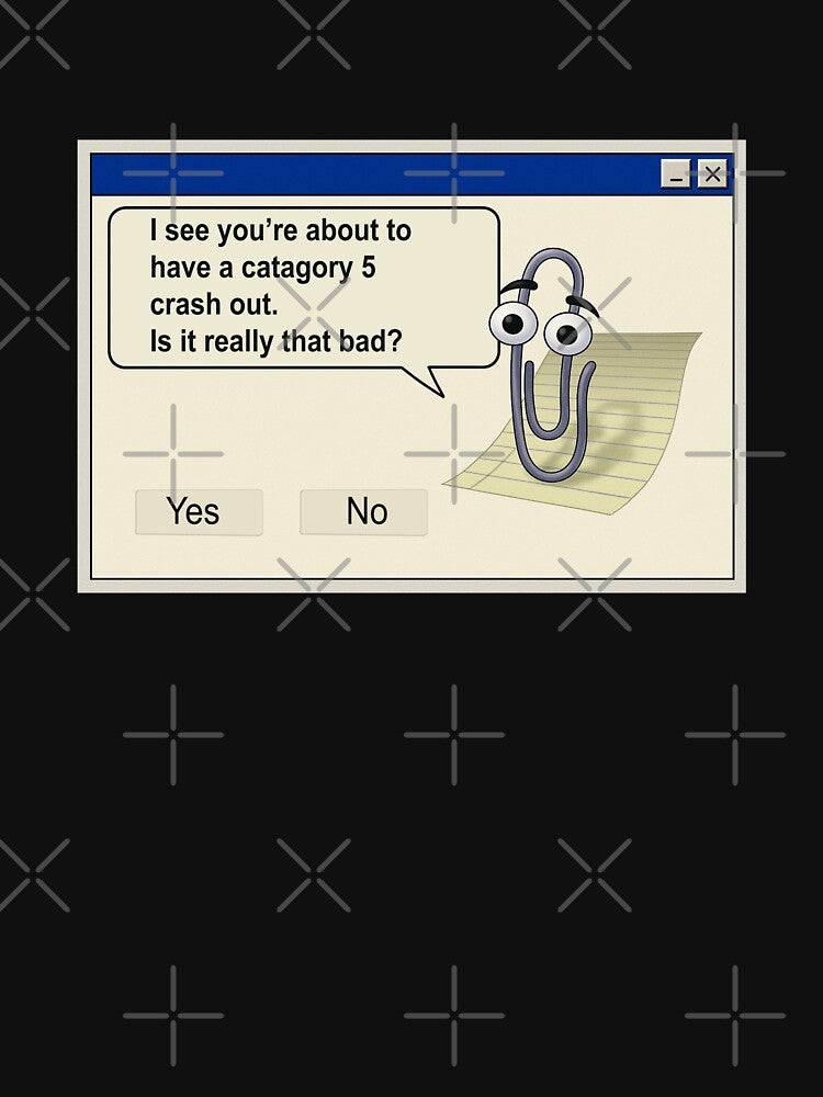 Retro 90s Nostalgic paperclip AI assistant Crash Out Meme by SeriouslyArtistical