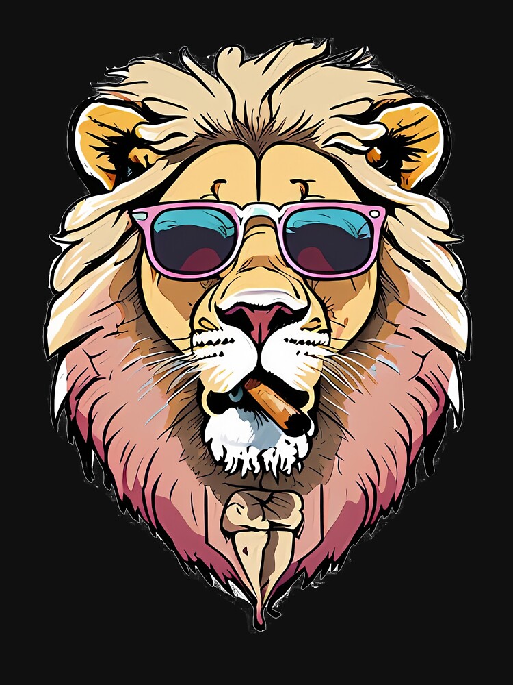 lion wearing sunglasses and smoking cigar by DeluxBee