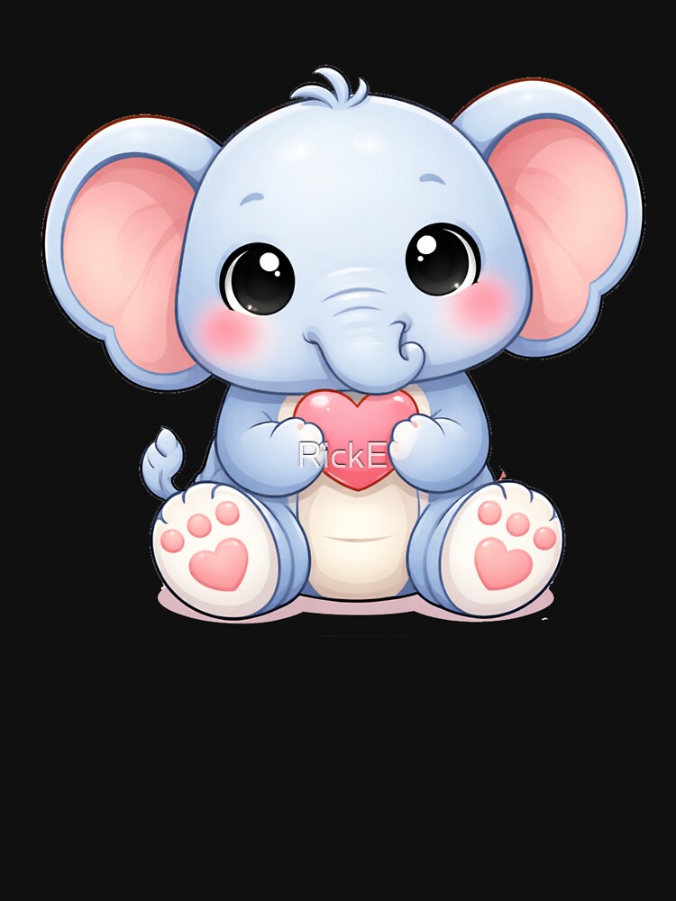 Kawaii Elephant Cute Cartoon Animal Sticker for Kids & Animal Lovers by RickE