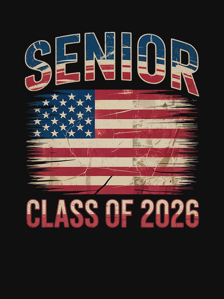 Senior 2026 Class Of 2026 American USA Flag Graduation by angolinnArt