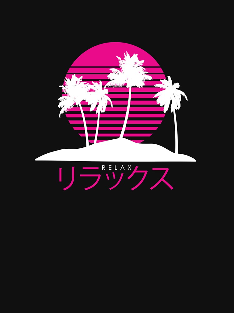 Vaporwave Aesthetic Relax Pastel Island Sunset Grid Harajuku 80s 90s Fashion Classic T-Shirt by DavidKugler