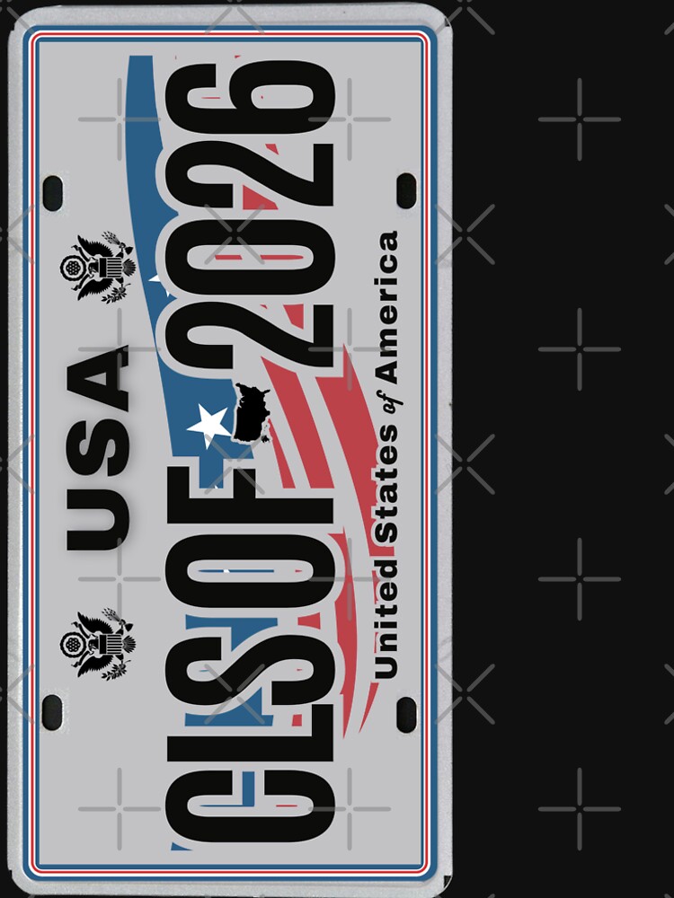 Class of 2026 Sideways – USA License Plate Style Graduation Design with American Flag Wave by GFamilyC