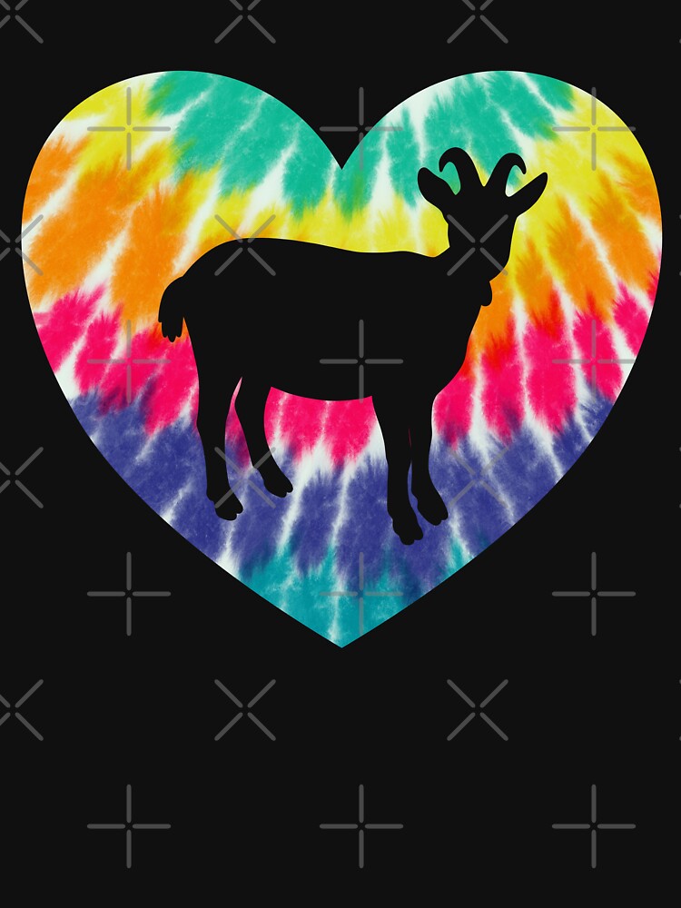Goat Heart With Tie dye Print For Goat Lover by JokeGysen