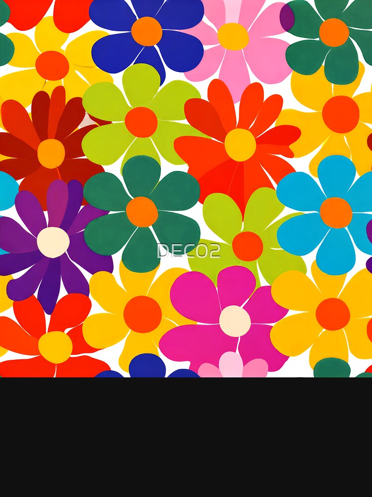 Retro 1960's Flower Power Pattern Hippie Art Designs by DEC02