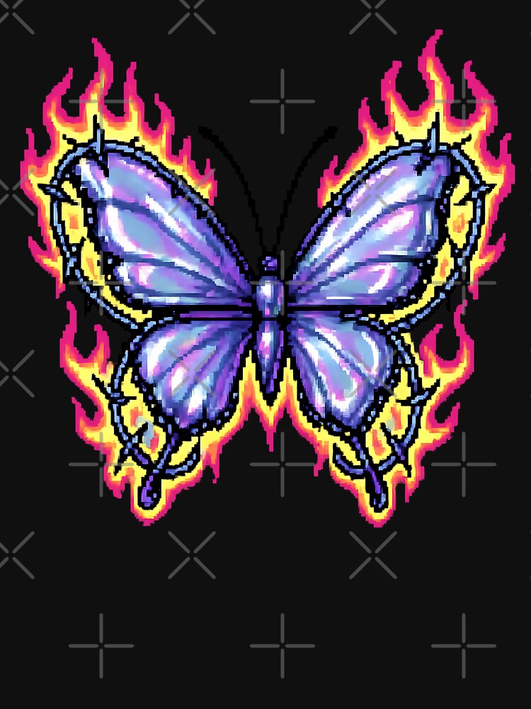 Pixel Chrome Butterfly – Y2K Retro Futurism by AwesomeBeyondLimits