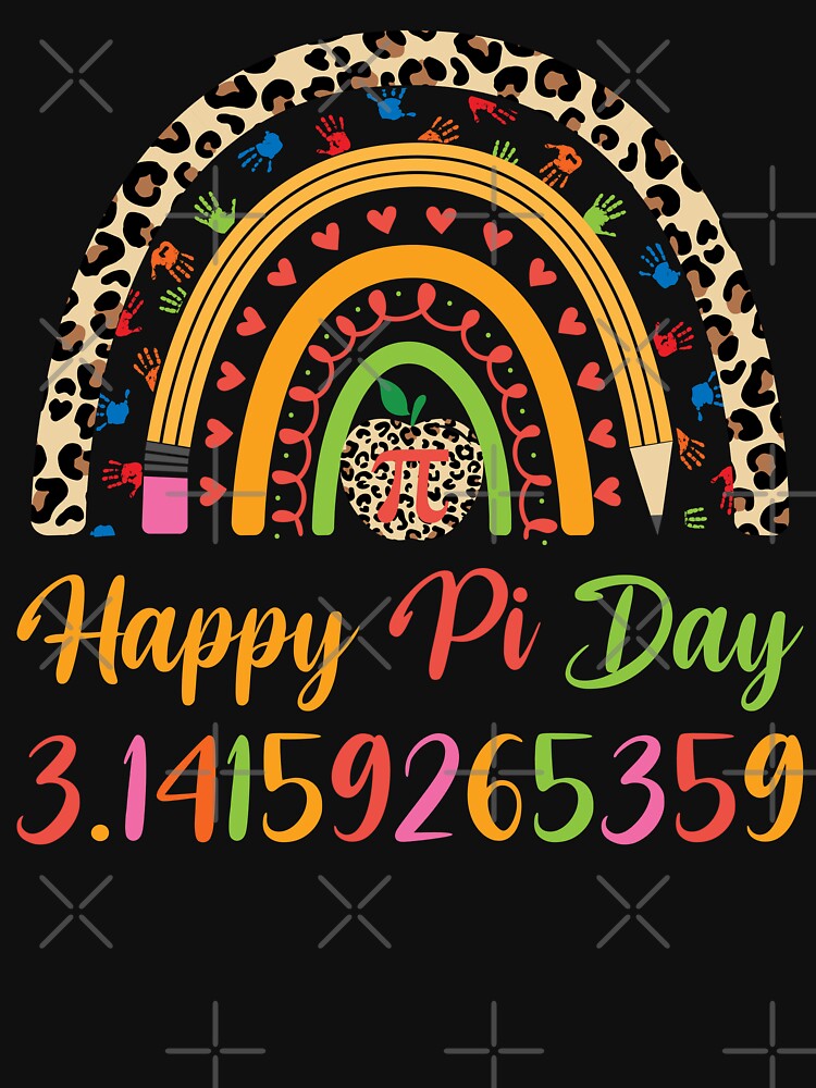 Happy Pi Day Leopard Rainbow Geek Math Lover Boys Girls Kids by rifatart