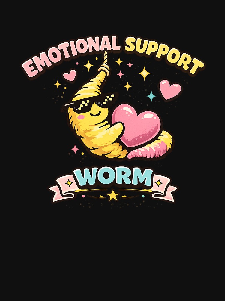 Emotional Support Worm Cute Comfort Character Meme by PunchDrop