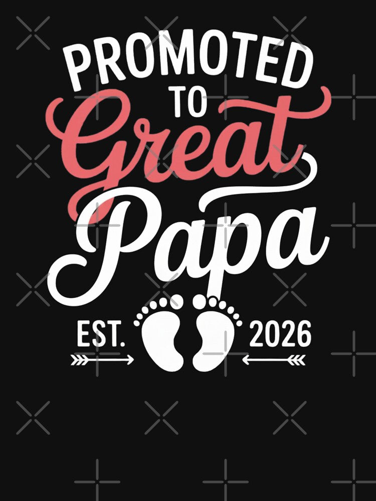 Promoted To Great Papa Est 2026 New Grandfather Gift by CORJIDOG-ART