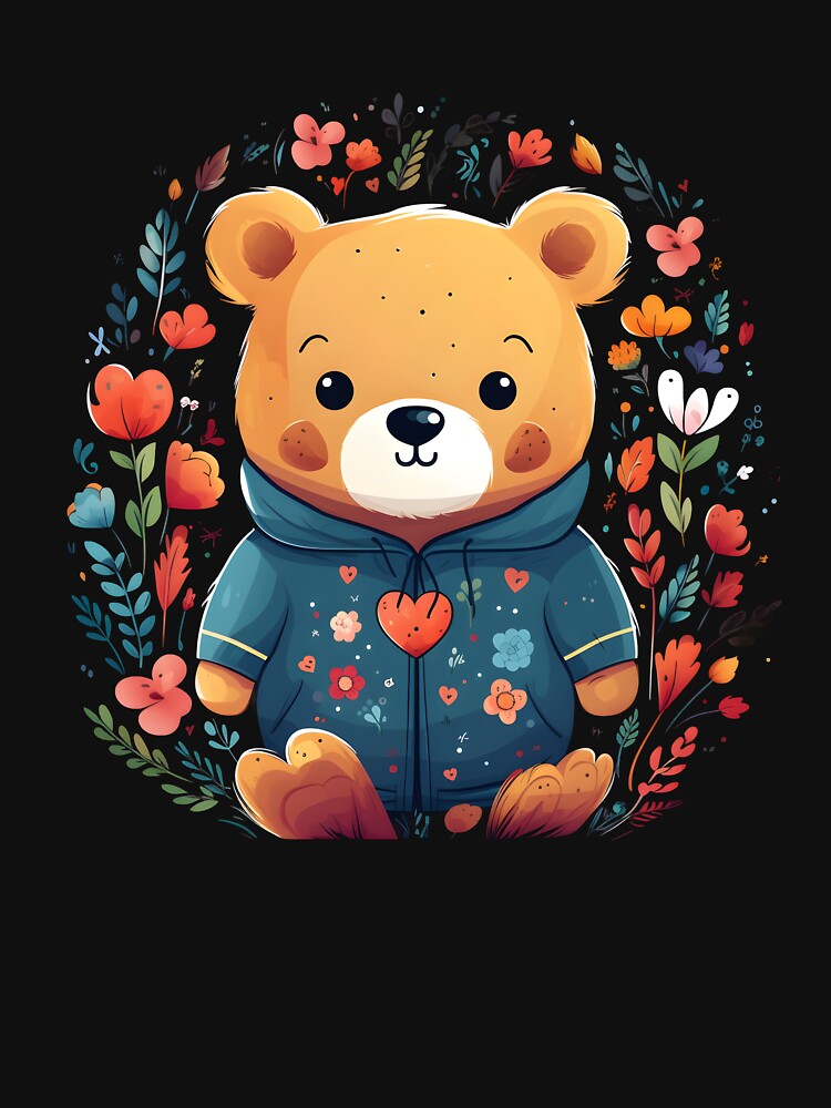 Art paintings, little bears, colorful and flower by KAMESUN