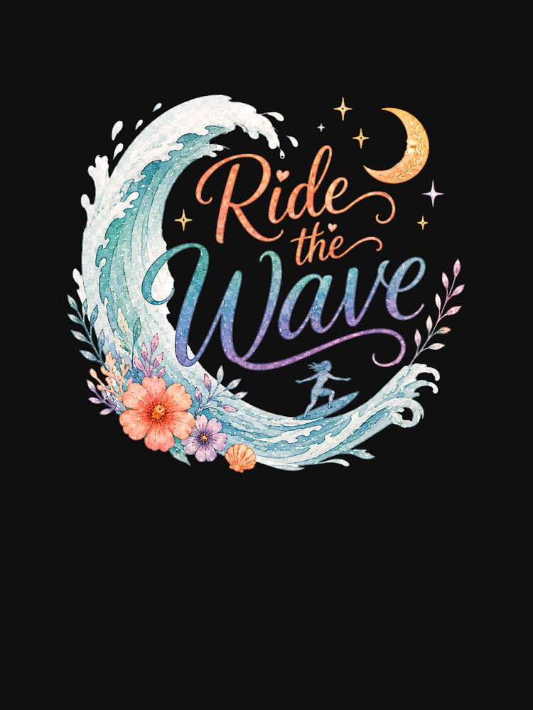 Ride The Wave DBT Mental Health Reminder Sticker by ArcanePrintsxo