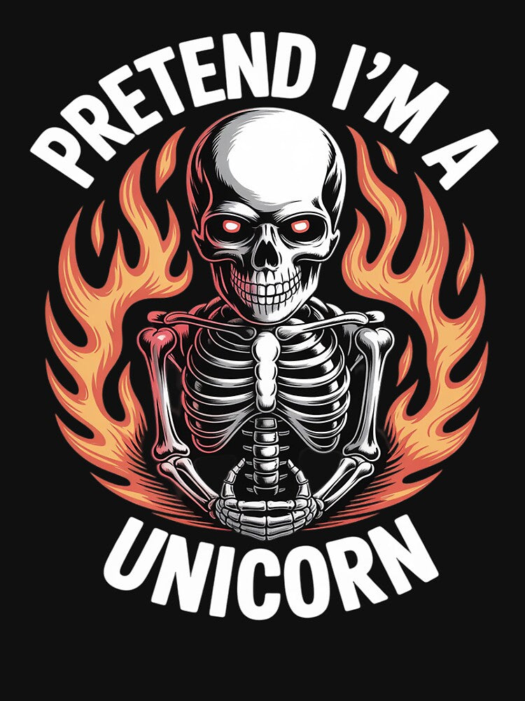 Pretend I'm A Unicorn Skeleton Funny Easy Halloween by procionartss