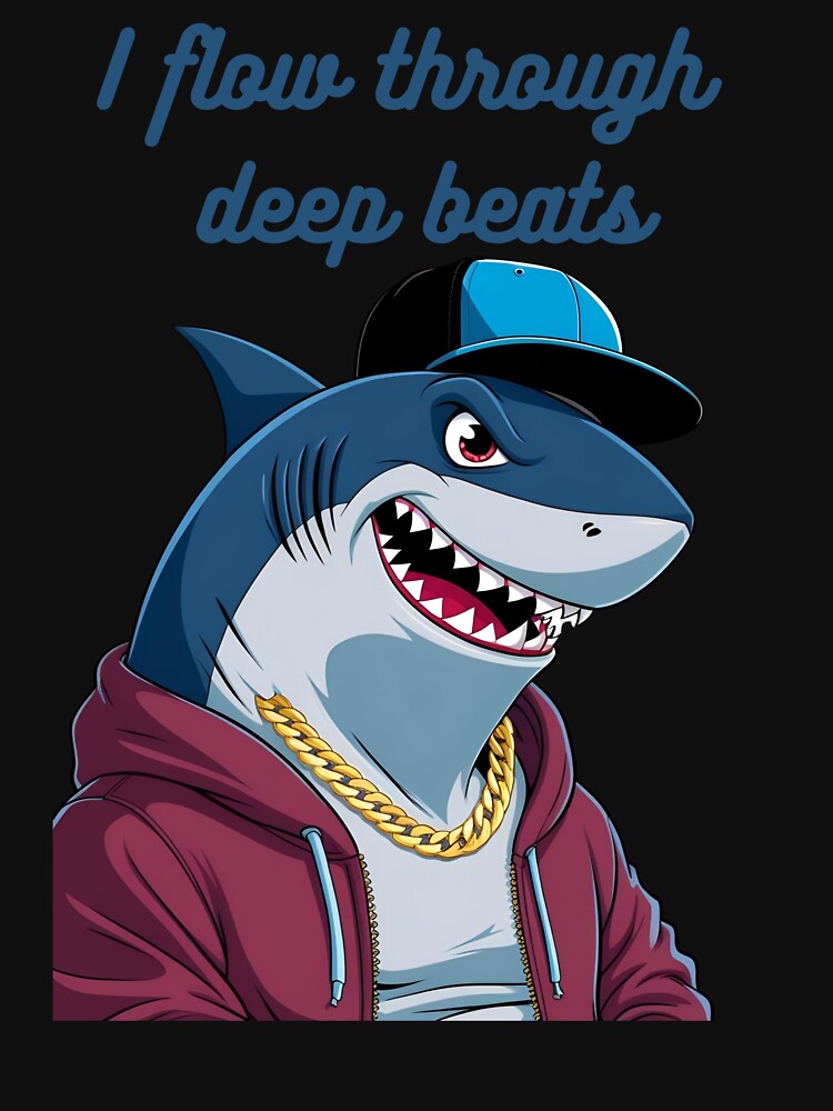 Rap Shark King – Hip-Hop Style Art by GrafiShop