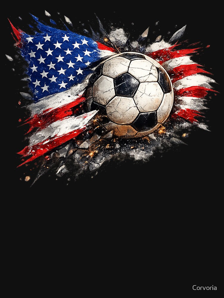American Flag Soccer Fan Gift by Corvoria
