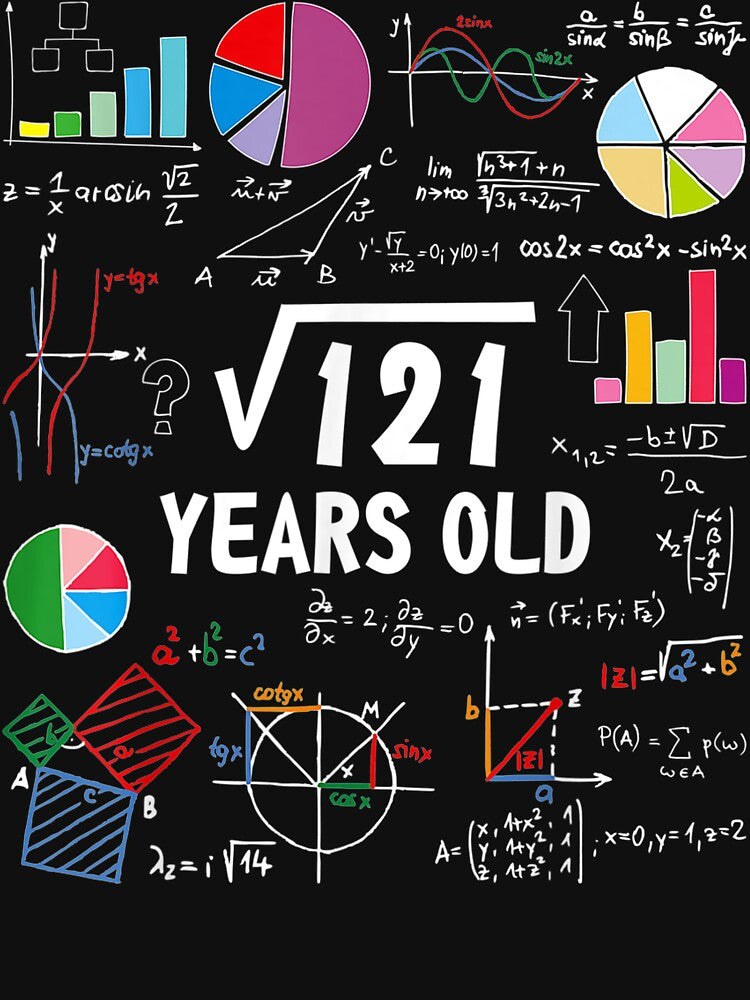 Square Root Of 121 11Th Birthday 11 Year Old Gifts Love Math by GaryArtStudio